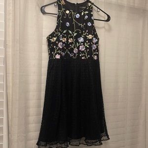Black Dress With Lace/Floral Top